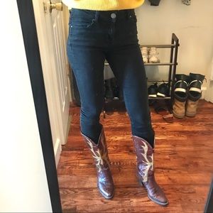 Vintage Durango West leather cowboy boots